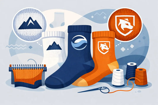 Guía de logos en tejido para calcetines de marca