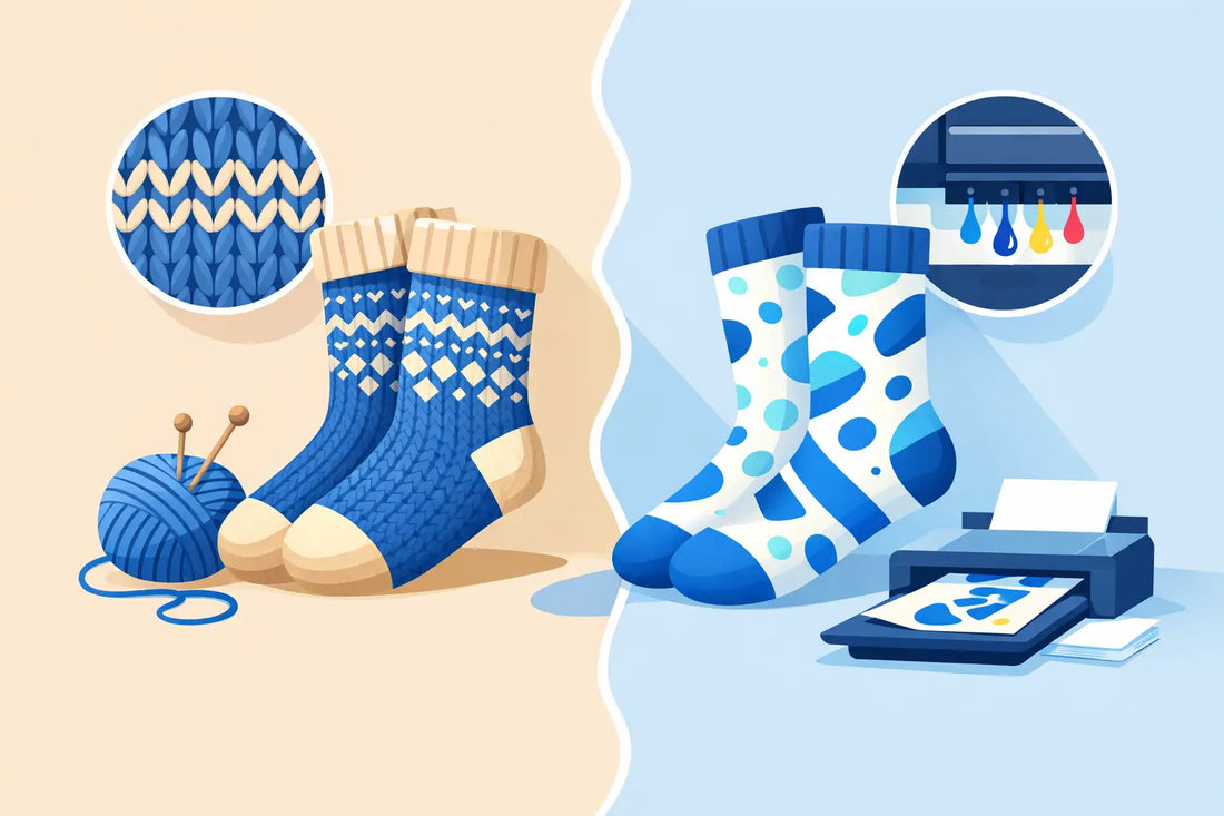 Diferencia entre calcetines tejidos e impresos