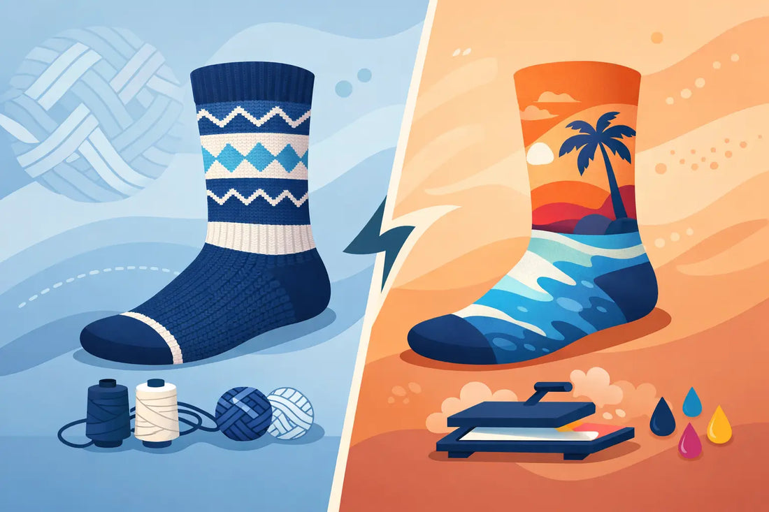 Tejido vs sublimado textil para calcetines