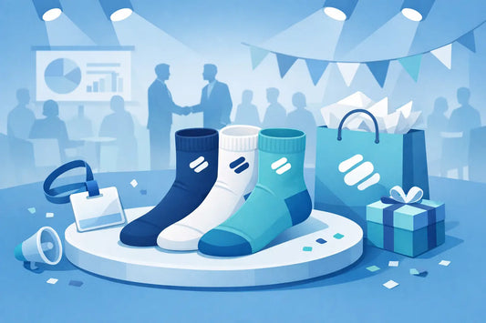 Calcetines con logo para eventos que sí funcionan